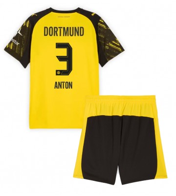 Borussia Dortmund Waldemar Anton #3 Hjemmebanetrøje Børn 2025-26 Kortærmet (+ Korte bukser)